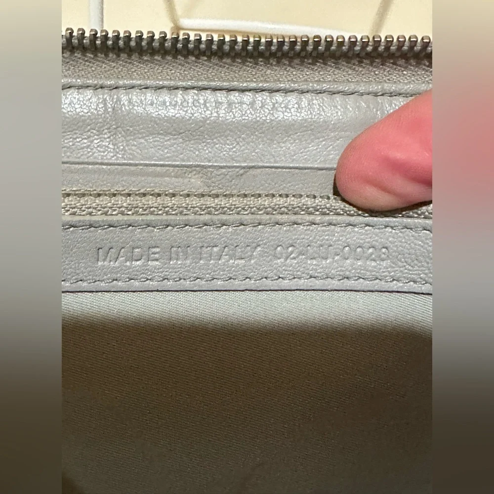 Dior Cannage Grey Zip Long Wallet